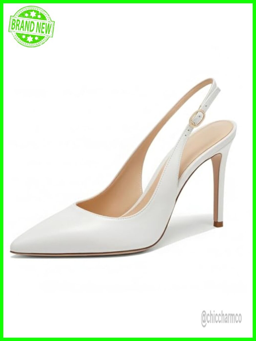 Women's Slingback Stiletto Heels Closed Toe Dress Pumps Formal Work Shoes